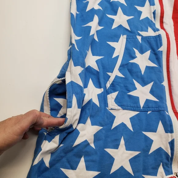 Tipsy Elves USA Onesie American Flag Patriotic Jumpsuit Stars Stripes XL - Picture 6 of 10